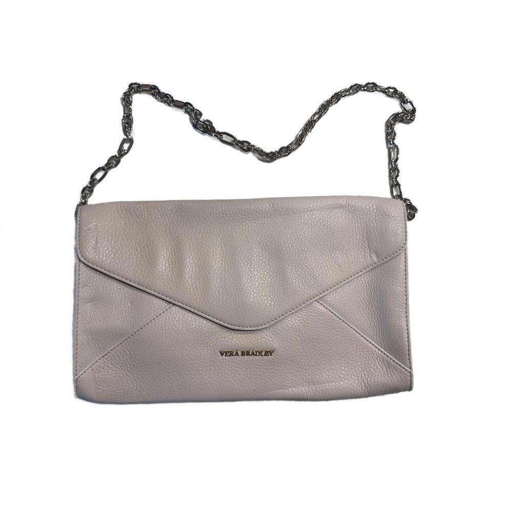 Vera Bradley Light Pink Leather Clutch Bag with Chain Strap